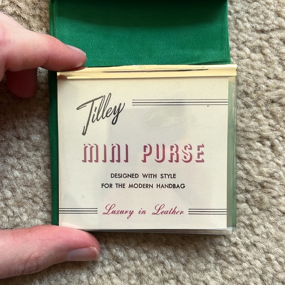 NWOT Vintage Tilley Genuine Hide Suede Wallet Mini Purse in Emerald Green - Picture 9 of 17
